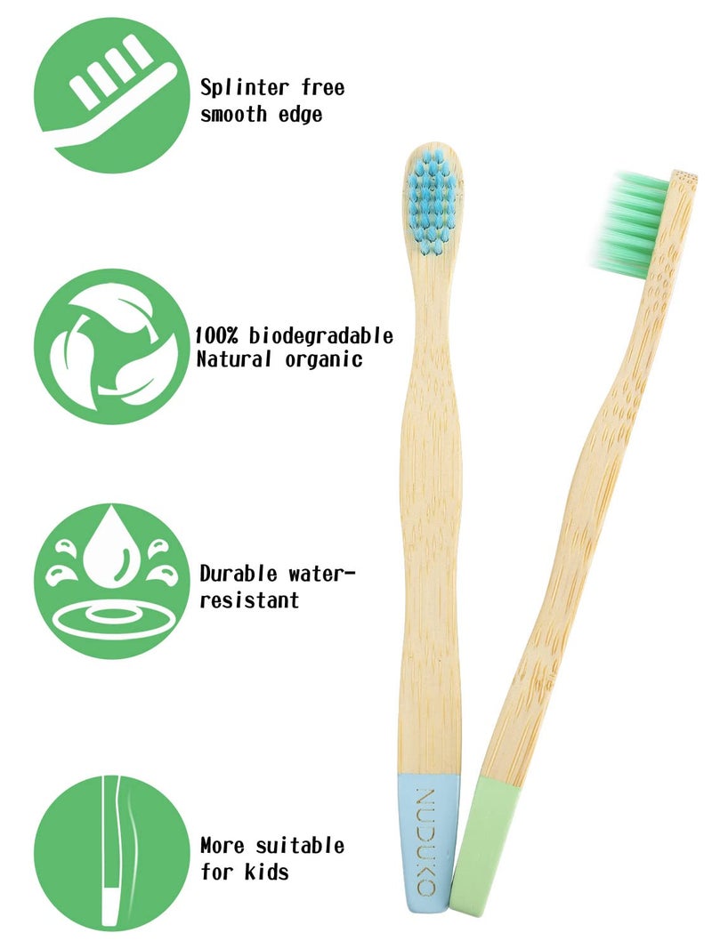 NUDUKO Bamboo Kids Toothbrushes (6 Pack) - Soft Bristle Organic Compostable BPA Free Toothbrush for Kids Toddler Baby Tooth Brush, Eco Friendly Natural Biodegradable Wooden Toothbrush - Image 4