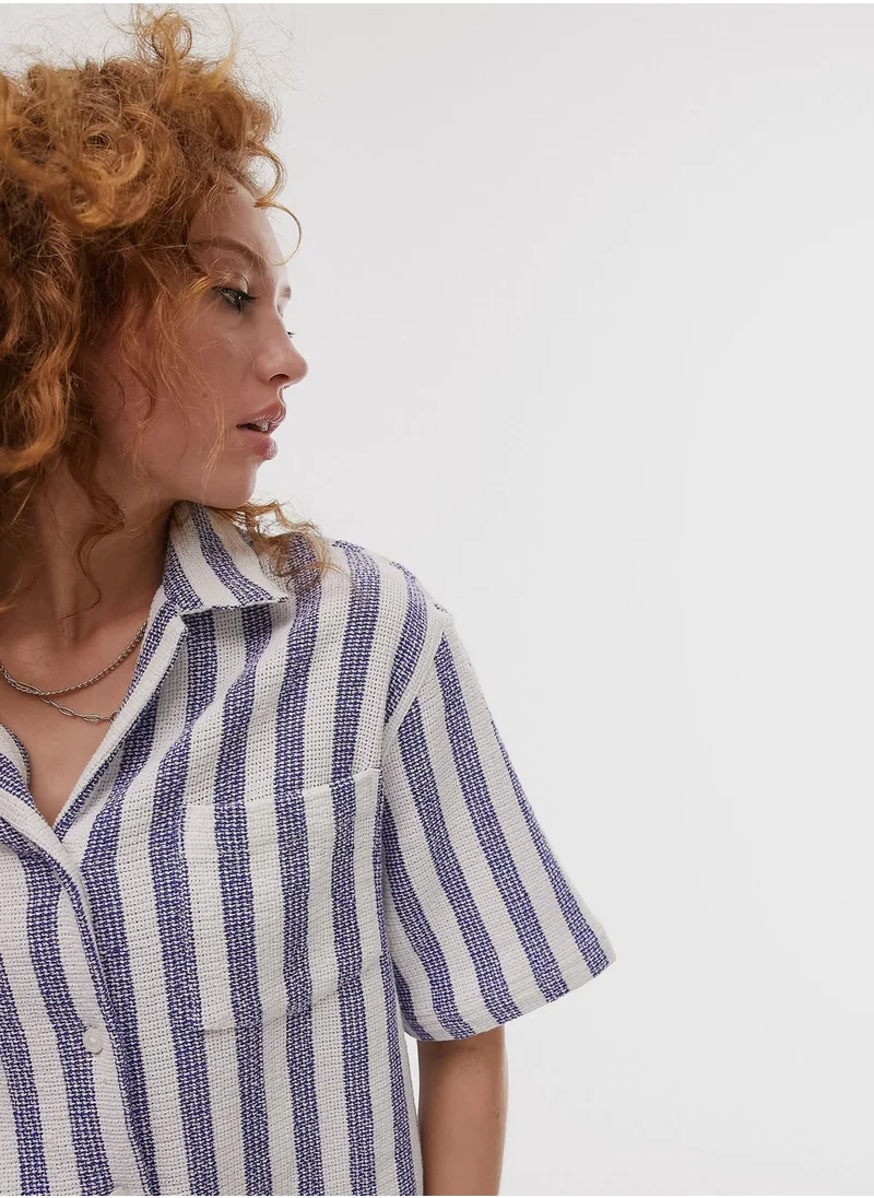 TOPSHOP Striped Button Down Shirt