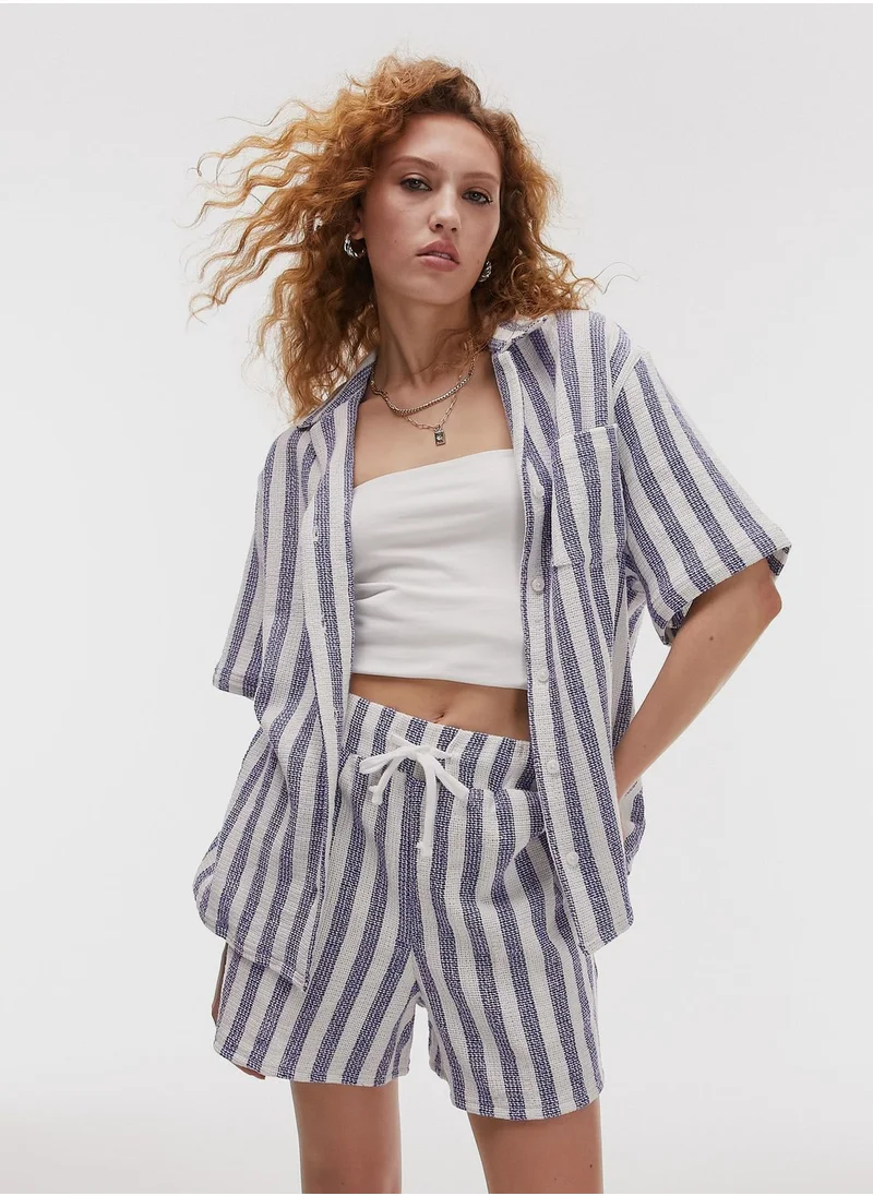 TOPSHOP Striped Button Down Shirt