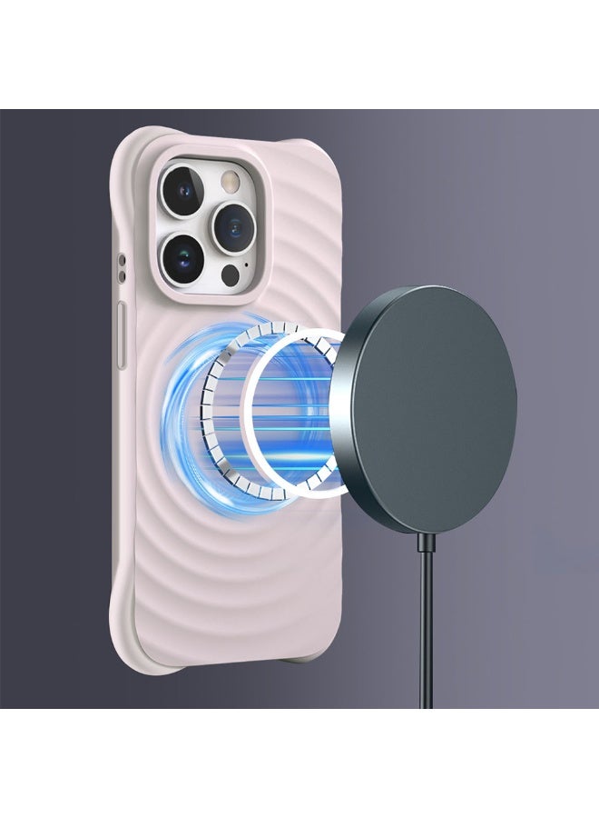 Solid Color Wave Case – Compatible with Apple 17 – Wireless Magnetic Phone  Case - Image 3