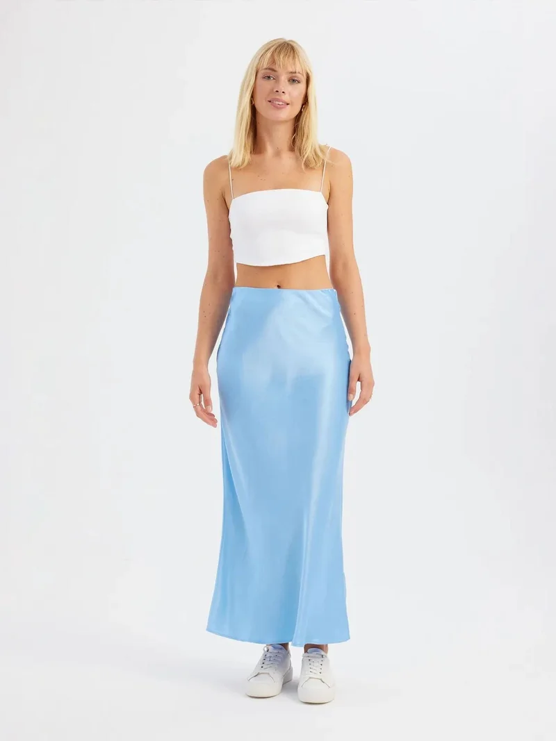 HICCUP Satin High Waist Maxi Skirt