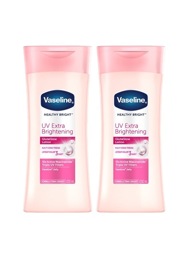 فازلين قطعتان من لوشن الجسم الصحي المشرق بالأشعة فوق البنفسجية 200 مل