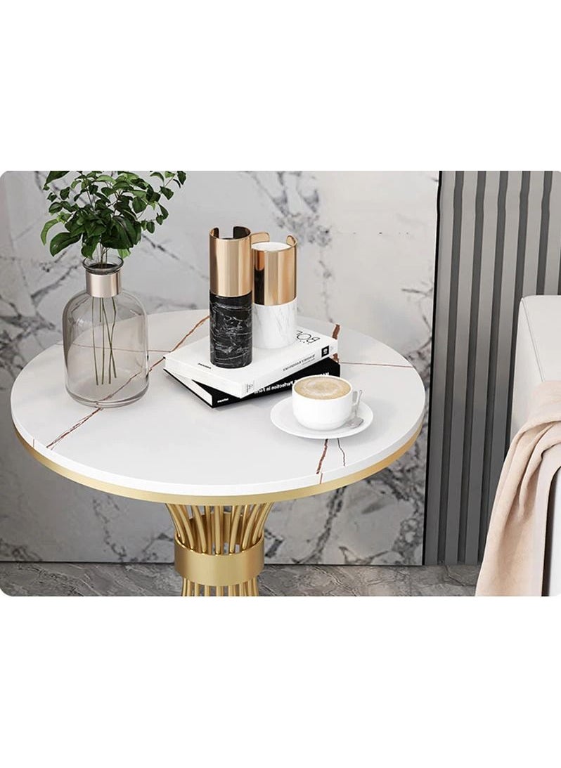 Generic luxury iron table modern apartment sofa table creative marble end coffee table round coffee table gold round table  - Image 4