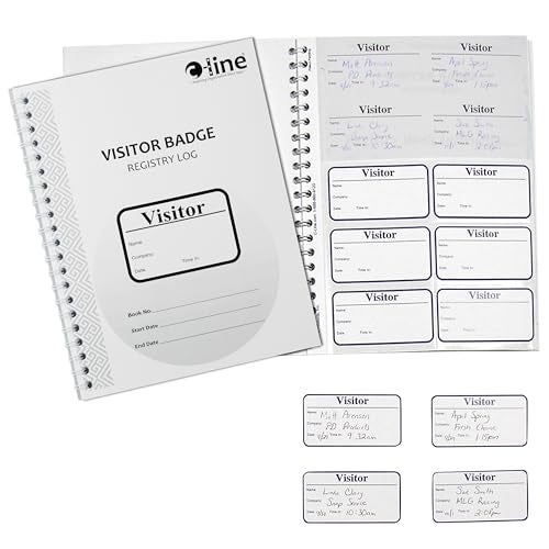 C-Line Visitor Badges with Registry Log, 150 Badges per Book, 1 Registry (97030) - Image 1