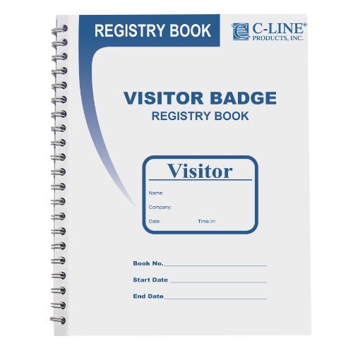 C-Line Visitor Badges with Registry Log, 150 Badges per Book, 1 Registry (97030) - Image 2