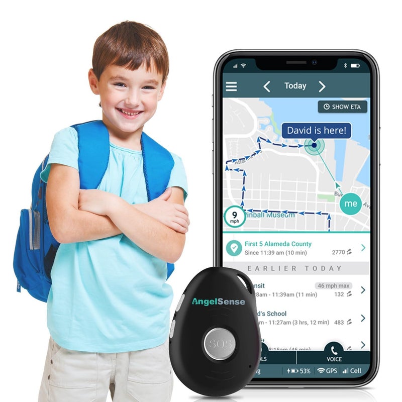 AngelSense Personal GPS Tracker for Kids, Teen, Autism, Special Needs, Elderly, Dementia - 2-Way Auto-Answer Speakerphone & SOS Button - School Bus Tracking - Subscription Required - Image 1