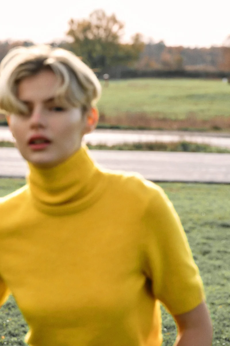 H&M Fine-knit polo-neck top