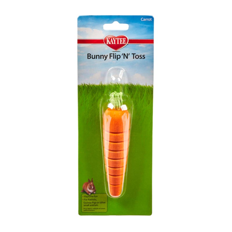 Kaytee Bunny FlipNToss Toy Carrot for Rabbits Guinea Pigs and Other Small Animals - Image 2