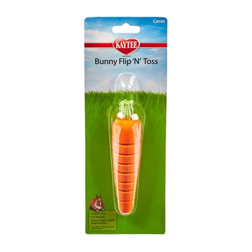 Kaytee Bunny FlipNToss Toy Carrot for Rabbits Guinea Pigs and Other Small Animals - Image 1