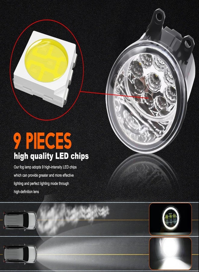 qobsos LED Fog Light For TOYOTA Venza 2009-2015 Replacement Front Bumper Lamp,6000k White,Pack of 2 - Image 3