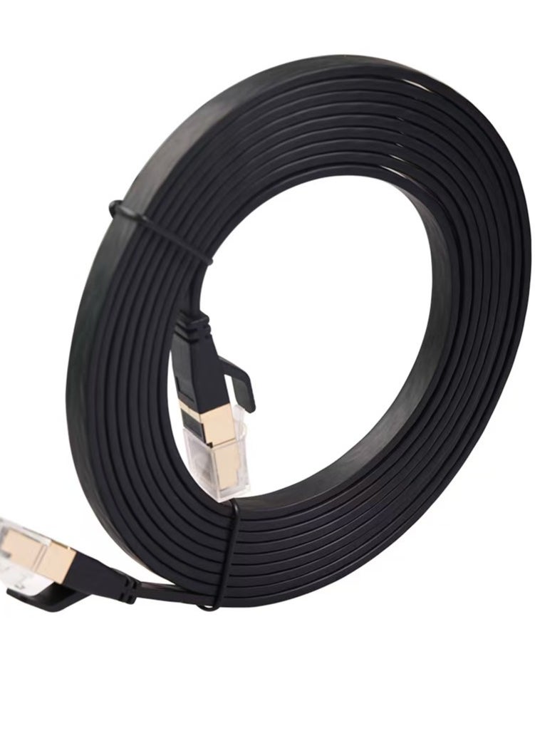 Generic Cat8 Ethernet Cable High Speed ​​40Gbps 2000MHz RJ45 Network Internet Braided Shielded Cable LAN Cable Compatible with Game Switch PC PS5 PS4 Xbox Modem Router WIFI Extender Patch Panel (Black)  - Image 3