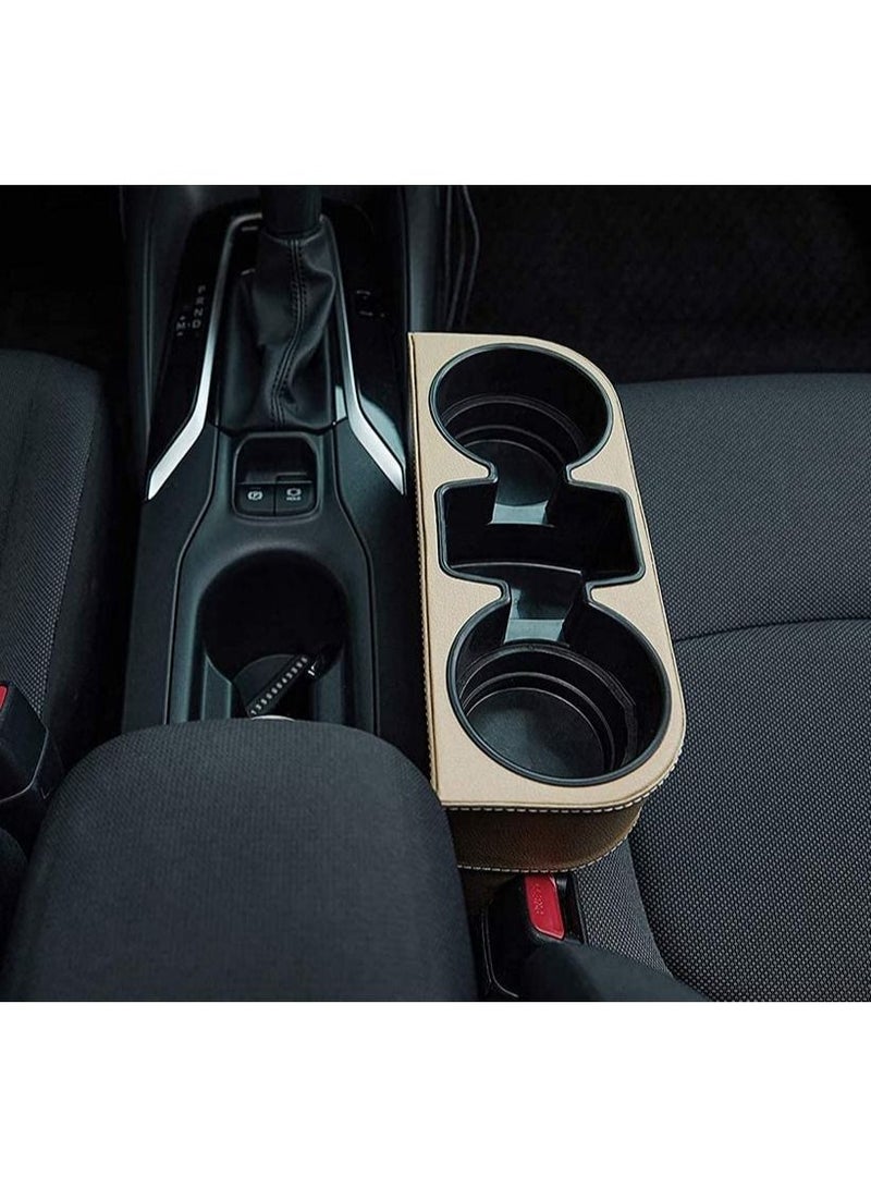 Y&D Car Cup Holder Expander with PU Leather Cover, Multifunction Seat Pocket Glove Phone Mount Organizer, Back Storage for Drink Mug Bottle CellPhones Coasters Cards  - Image 4