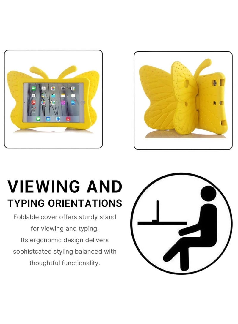 ELTRAZONE حافظة آيباد للأطفال، فيتين 3D كرتون فراشة غير سامة EVA خفيفة الوزن مقاومة للصدمات مع قاعدة لحافظة آيباد 5/ آيباد 6 / آيباد برو 9.7 / حافظة آيباد الجديدة 2017 (صفراء) - Image 3