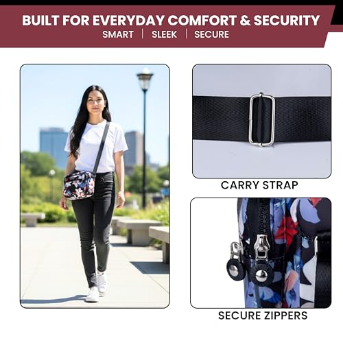 MISTYCDEP Crossbody Purse for Women, Nylon Waterproof Shoulder Purse, Messenger and travelling Bag Lightweight, Long Strap (White Flower) - Image 4