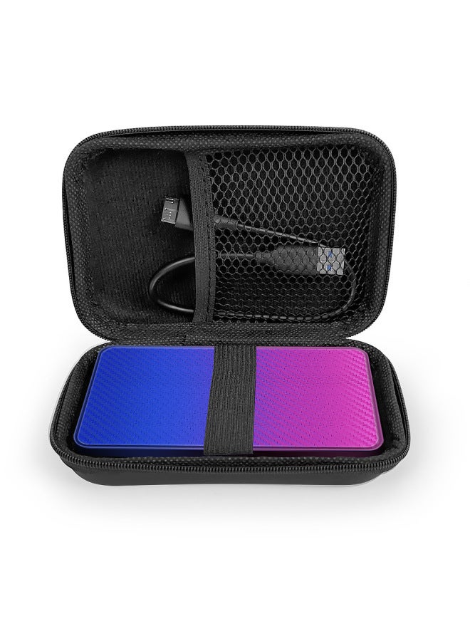 Gradient Mobile Hard Disk 1t Computer External Notebook External Mobile Phone 500gb Mechanical High-speed Hard Disk 2T Cross-border-Capacity:750GB-Interface:34 Gradient-blue And Purple (leather Bag) 