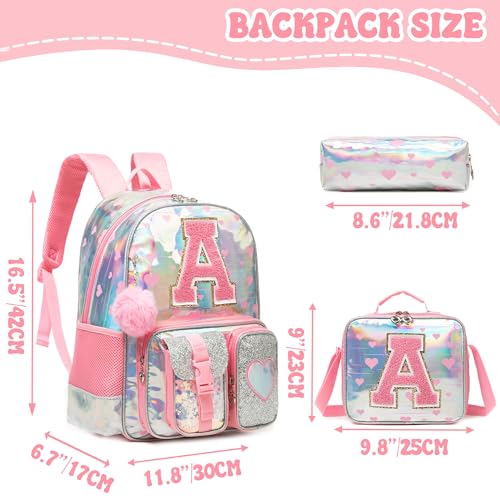 Meetbelify Backpack for Girls Backpack with Lunch Box Pencil Case for Elementary Student Kids School Bag for Girls Ages 68 Years Old Pink A - Image 3