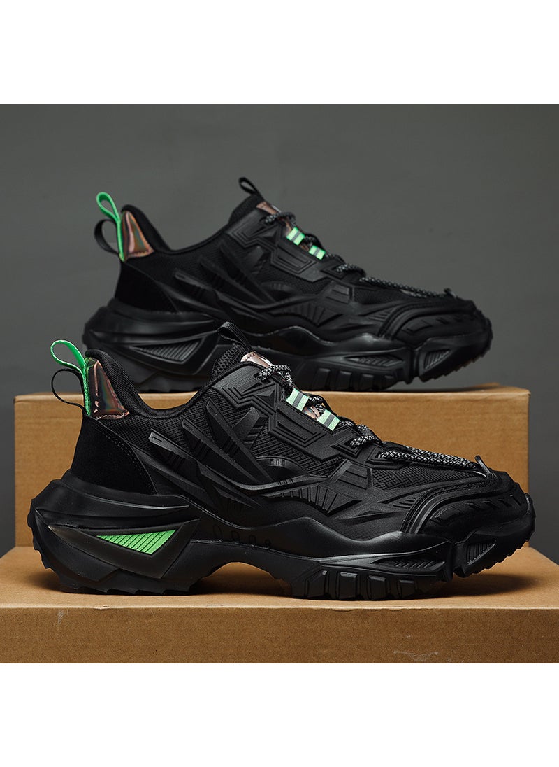 Generic New 2024 Summer Breathable Mens Shoes Cross-Border Robust Casual Sports Shoes Black Armored Knight Shoes For Men Black 