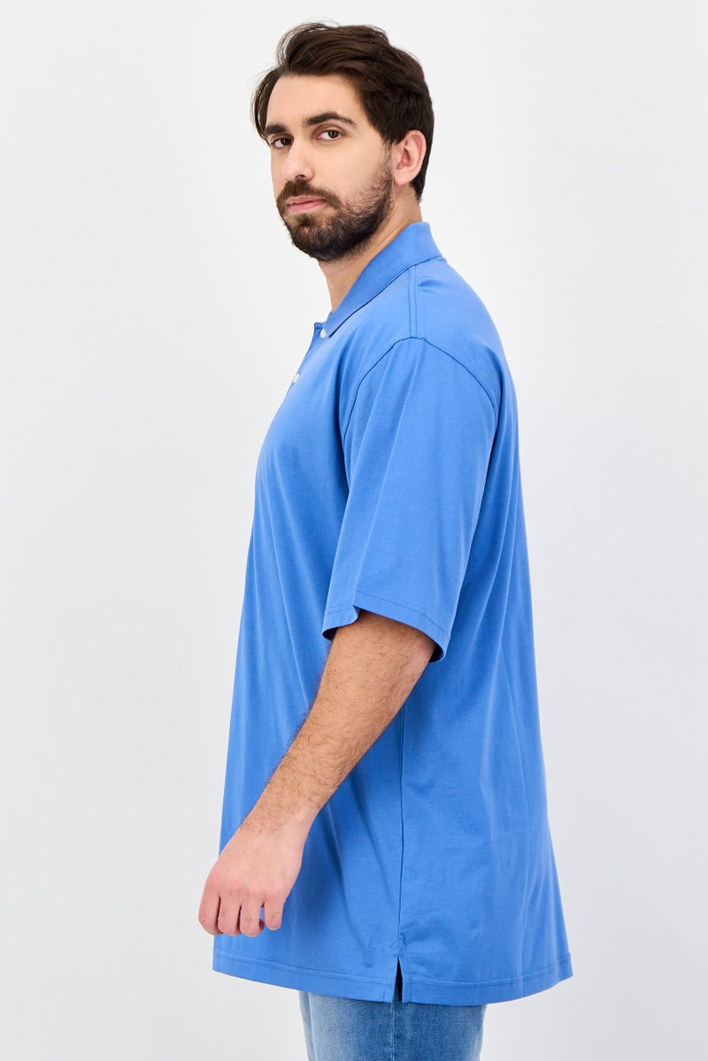 Greg Norman Men Regular Fit Plain Short Sleeve Polo Shirt, Dark Blue - Image 2