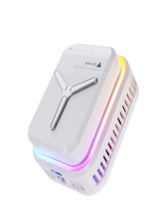 ارواق مبرد الهاتف المغناطيسي اللاسلكي SR03 مع ضوء LED وتبريد أشباه الموصلات (أبيض) - Image 1