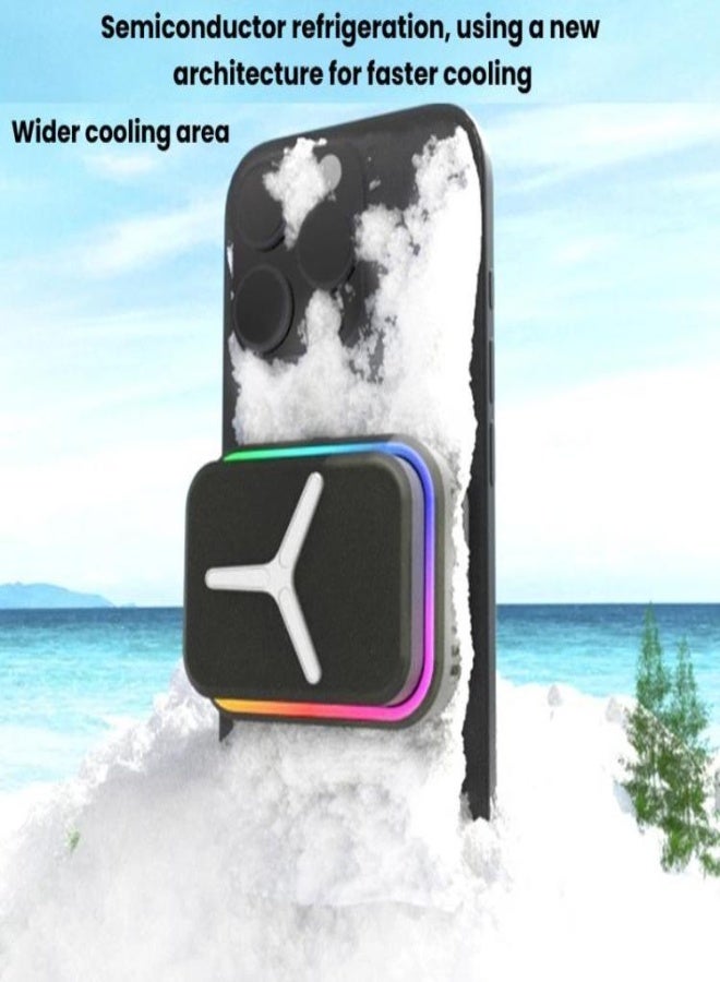 ارواق مبرد الهاتف المغناطيسي اللاسلكي SR03 مع ضوء LED وتبريد أشباه الموصلات (أبيض) - Image 2