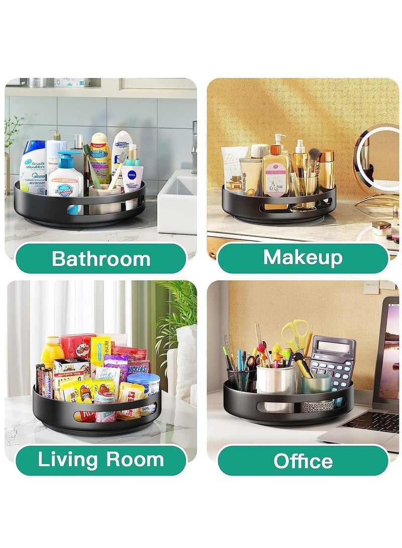 هومستر منظم سوزان كسول ، رف توابل دوار معدني مقاس 12 بوصة حامل قابل للتدوير بزاوية 360 درجة لخزانة المطبخ كونترتوب مخزن تخزين الحمام أسود - Image 5