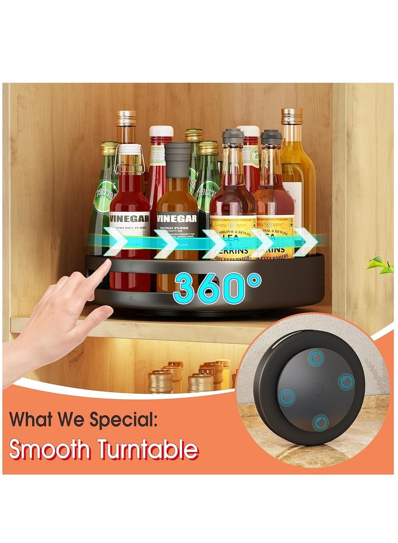 هومستر منظم سوزان كسول ، رف توابل دوار معدني مقاس 12 بوصة حامل قابل للتدوير بزاوية 360 درجة لخزانة المطبخ كونترتوب مخزن تخزين الحمام أسود - Image 3