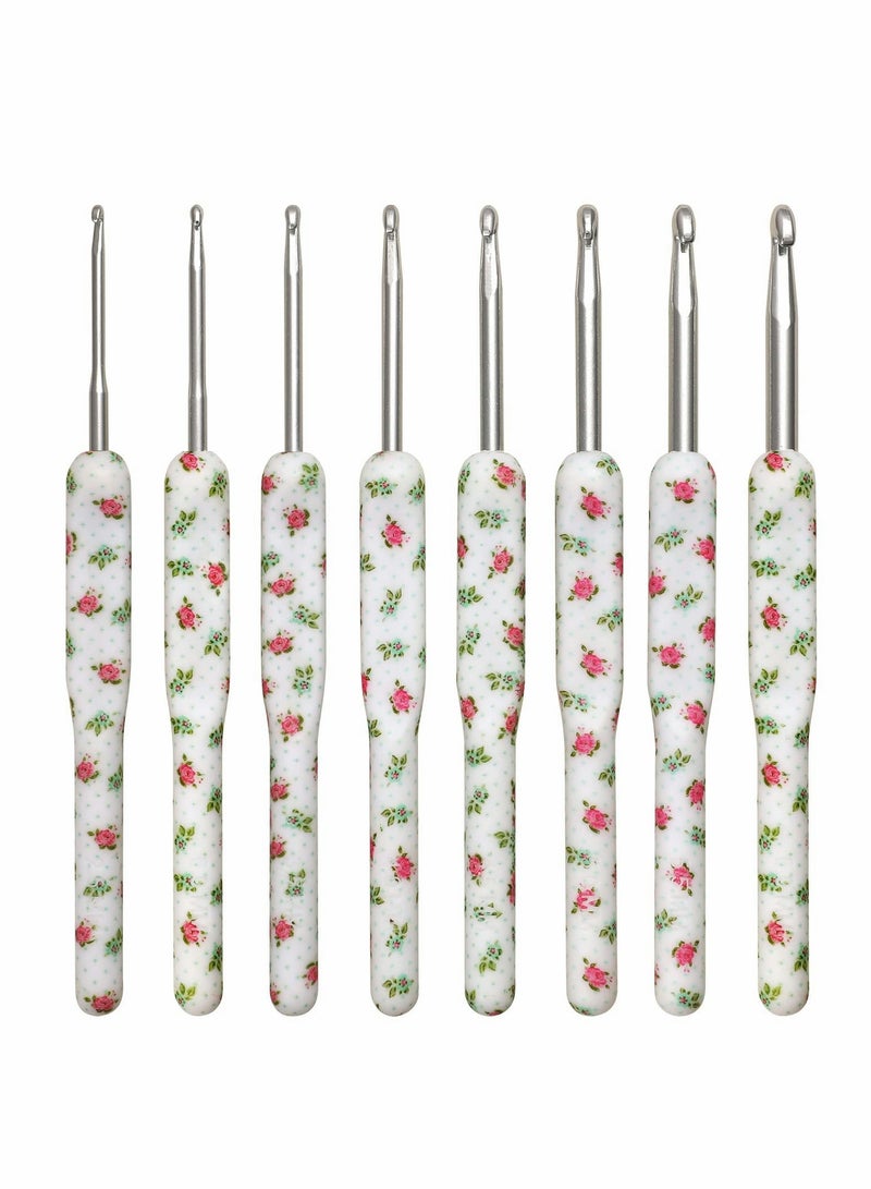 KASTWAVE Crochet Hooks Set, 8Pcs Ergonomic Hook Needles for Arthritic Hands, Exquisite Knitting Supplies, White - Image 1
