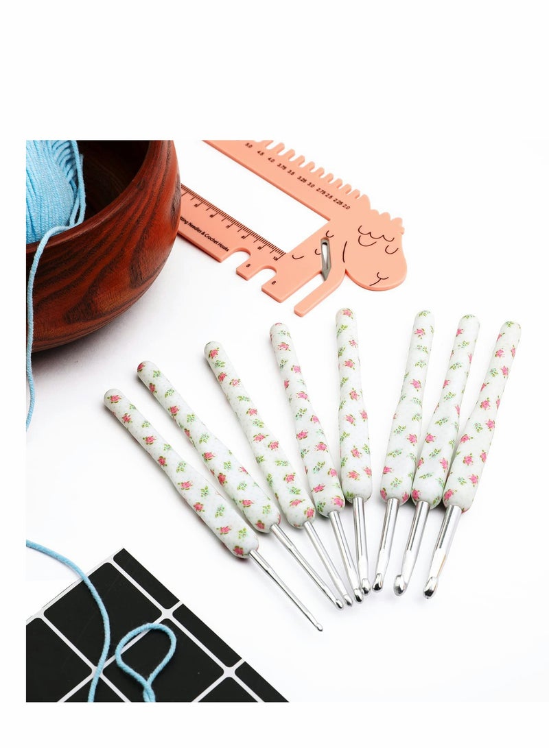 KASTWAVE Crochet Hooks Set, 8Pcs Ergonomic Hook Needles for Arthritic Hands, Exquisite Knitting Supplies, White - Image 5
