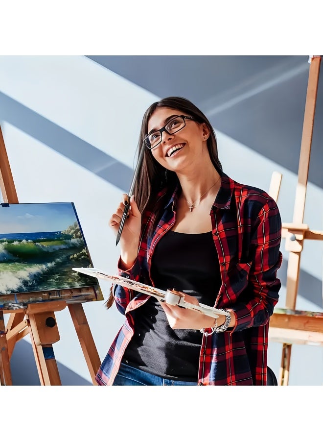 24-Piece Artist Paint Brush Set with Palette Knife, Premium Nylon Bristles, Wooden Handles, for Acrylic, Oil, Watercolor, Gouache, Includes Canvas Wrap Storage Pouch - Image 2