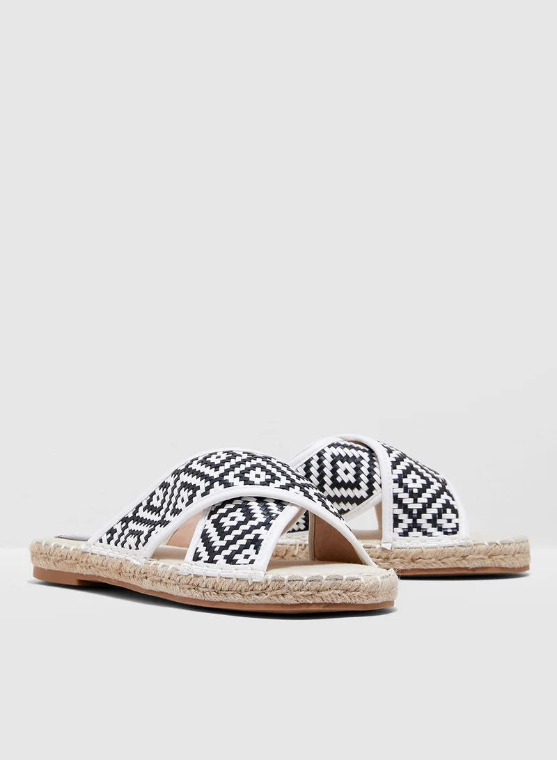 Miss Selfridge Cross Strap Flat Sandal