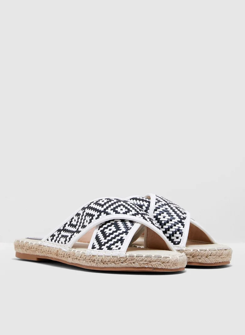 Miss Selfridge Cross Strap Flat Sandal