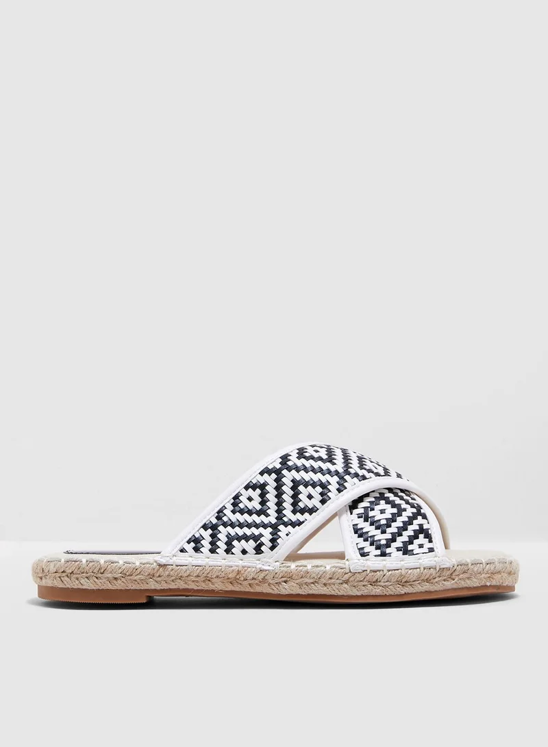 Miss Selfridge Cross Strap Flat Sandal