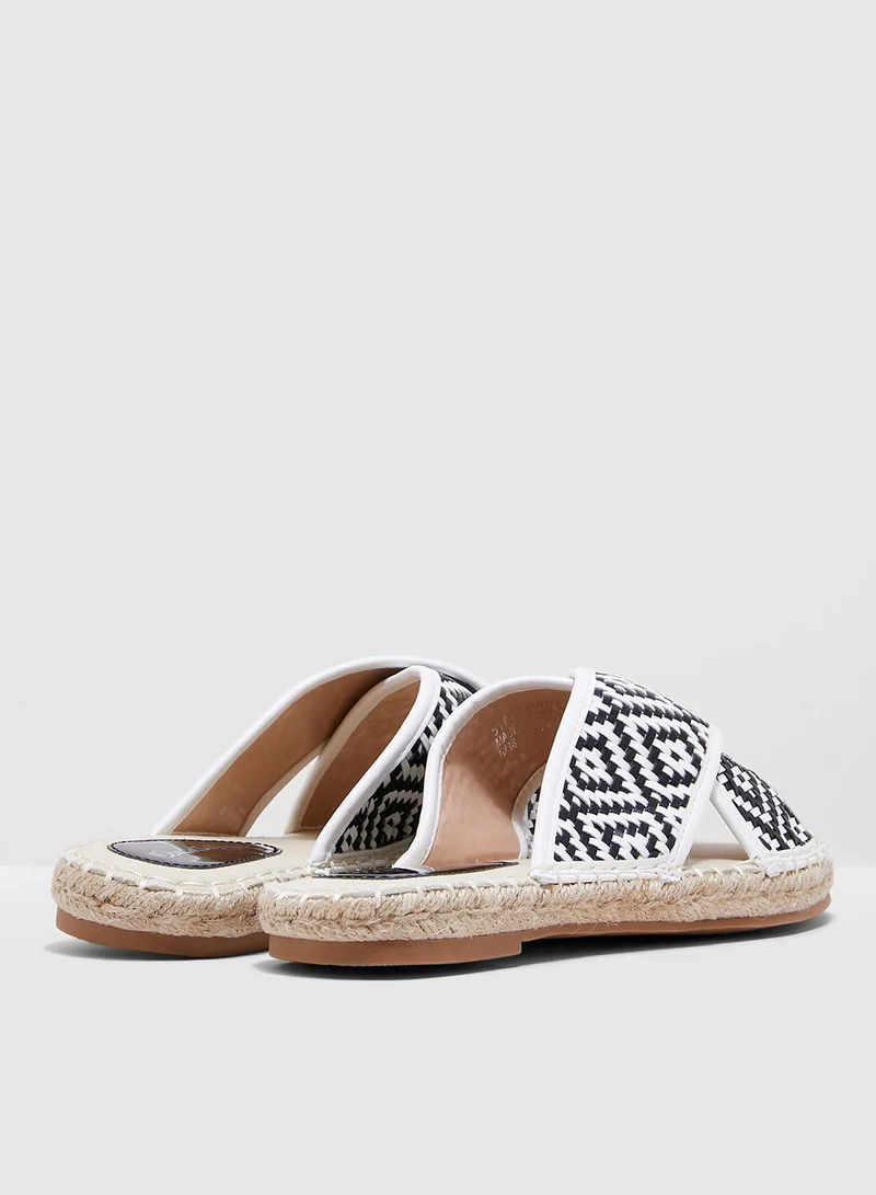 Miss Selfridge Cross Strap Flat Sandal