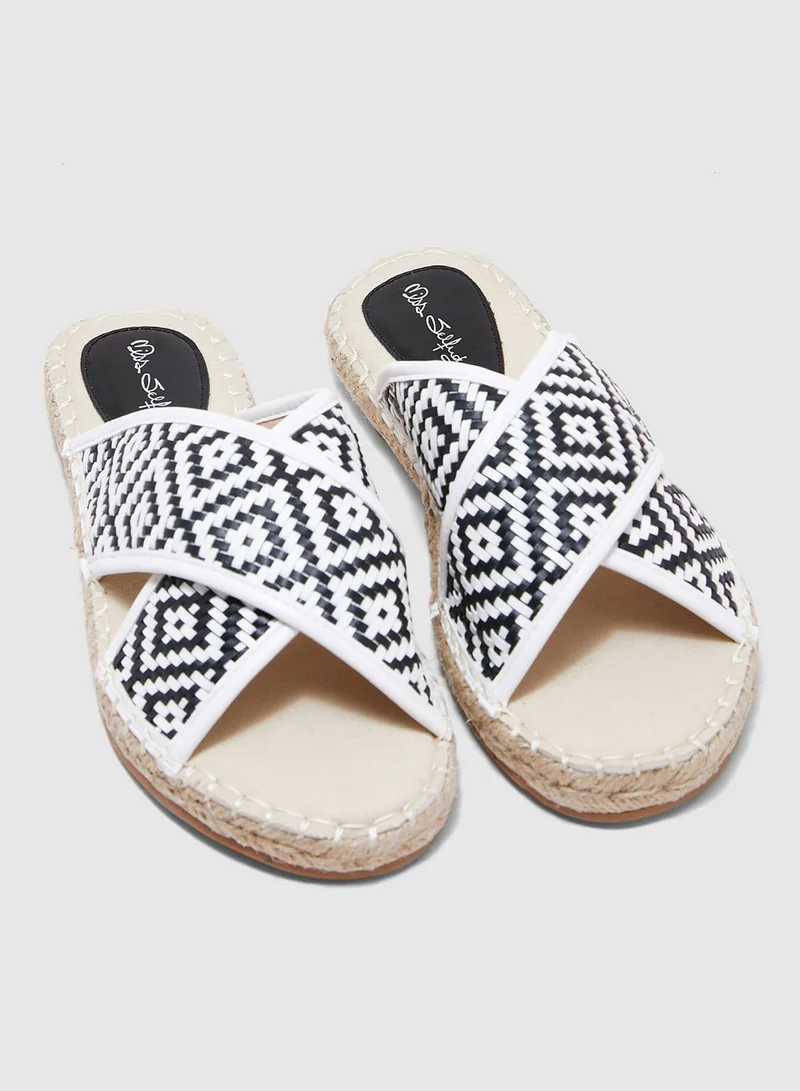 Miss Selfridge Cross Strap Flat Sandal