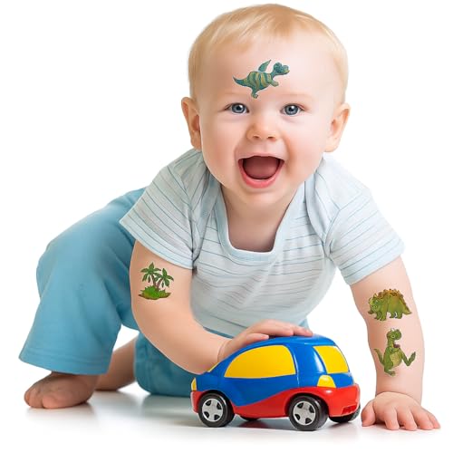 Flavizo 10 Sheets Unicorn Temporary Tattoo Stickers for Kids, Cute Dinosaur Water Sticker Set, Washable Waterproof for Girls Boys, Removable Body Art Decorations - Image 5