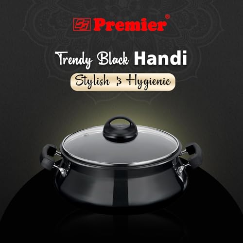 Premier Hard Anodised Aluminium Trendy Black Handi Mini (Code-109020), Compact, Durable and Stylish Cookware for Efficient Cooking. Ideal for Small Families and Singles - Image 3