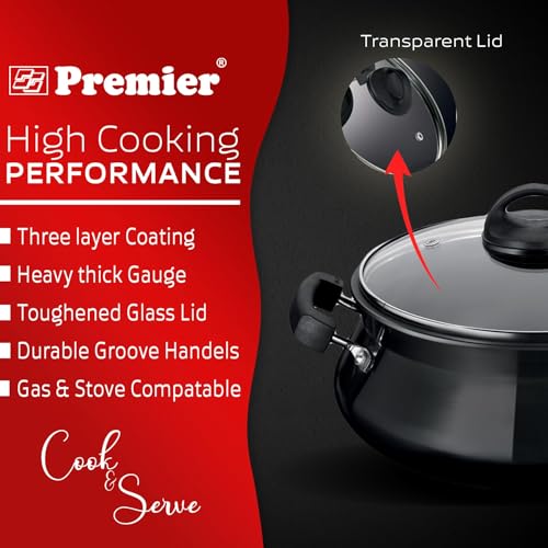 Premier Hard Anodised Aluminium Trendy Black Handi Mini (Code-109020), Compact, Durable and Stylish Cookware for Efficient Cooking. Ideal for Small Families and Singles - Image 5