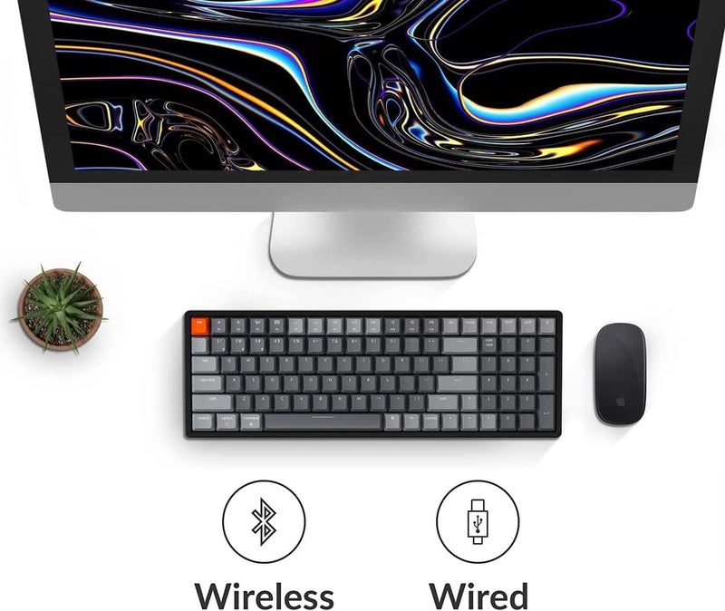 Keychron K4 Wireless Bluetooth/USB Wired Gaming Mechanical Keyboard, Compact 100 Keys 96% Layout RGB LED Backlit Gateron G Pro Blue Switch N-Key Rollover, Aluminum Frame for Mac Windows, Version 2 - Image 5