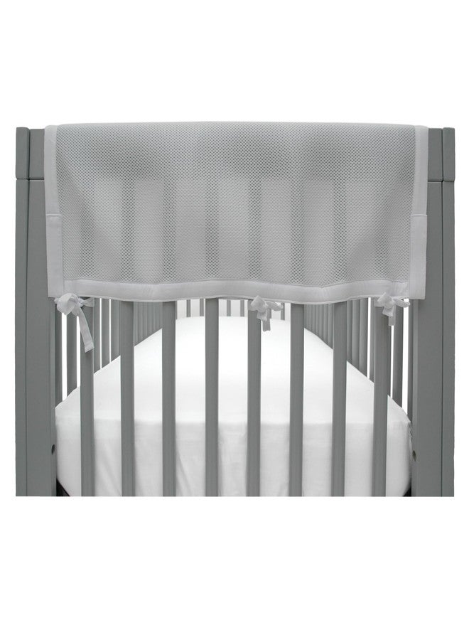 BreathableBaby Breathable Mesh Crib RailGuard Teething Cover, Gray, 27” Short Panel (2-Pack) - Image 1