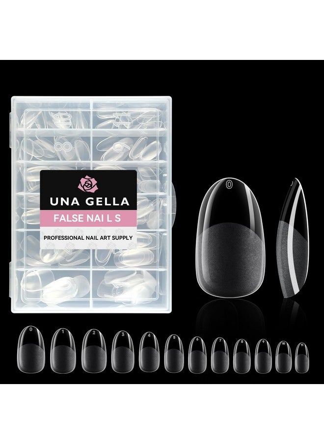 UNA GELLA UNA GELLA Oval Almond Fake Nails Pre-shape 216pcs Round Almond Tips Press on Nails for Full Cover Acrylic Round Oval Full Nails False Nails 12 Sizes False Soft Gel Tips  - Image 1