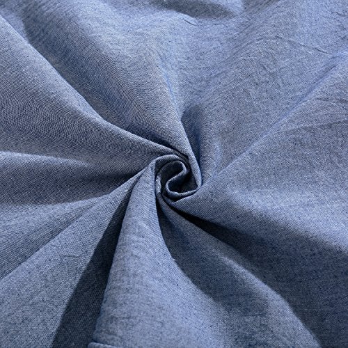EVOLIVE 100% Cotton Pre-Washed Melange Blue Body Pillow Cover/Case 21"x 54" with Zipper Closure (Blue, 21"x54") - Image 5