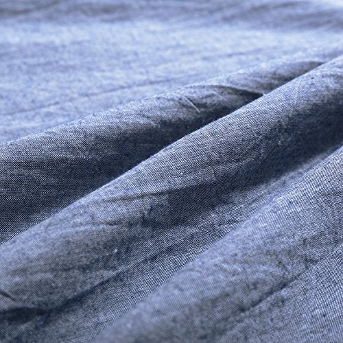 EVOLIVE 100% Cotton Pre-Washed Melange Blue Body Pillow Cover/Case 21"x 54" with Zipper Closure (Blue, 21"x54") - Image 4