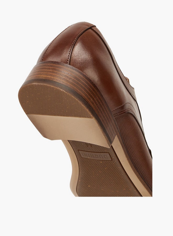 DUCHINI TAN Men's Textured Lace-Up Derby Shoes | Best Price KSA