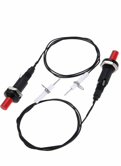 Piezo igniter with Spark Ignition Electrode 200 Degree Resistance Wire 1 Meter Long for Gas Fireplace Oven Heater 2Pack