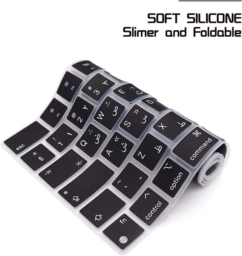 HRH Arabic Language Silicone Keyboard Cover Skin for MacBook 2026 Neo 13"(A18) & Air13.6 15"(M5-M2) & Pro14 16"(M5-M1) A3404 A3448 A3449 Dust Proof Protection Accessories European Layout - Image 5
