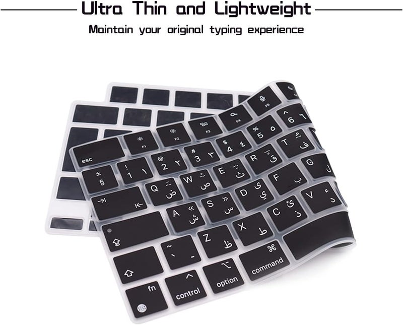 HRH Arabic Language Silicone Keyboard Cover Skin for MacBook 2026 Neo 13"(A18) & Air13.6 15"(M5-M2) & Pro14 16"(M5-M1) A3404 A3448 A3449 Dust Proof Protection Accessories European Layout - Image 4