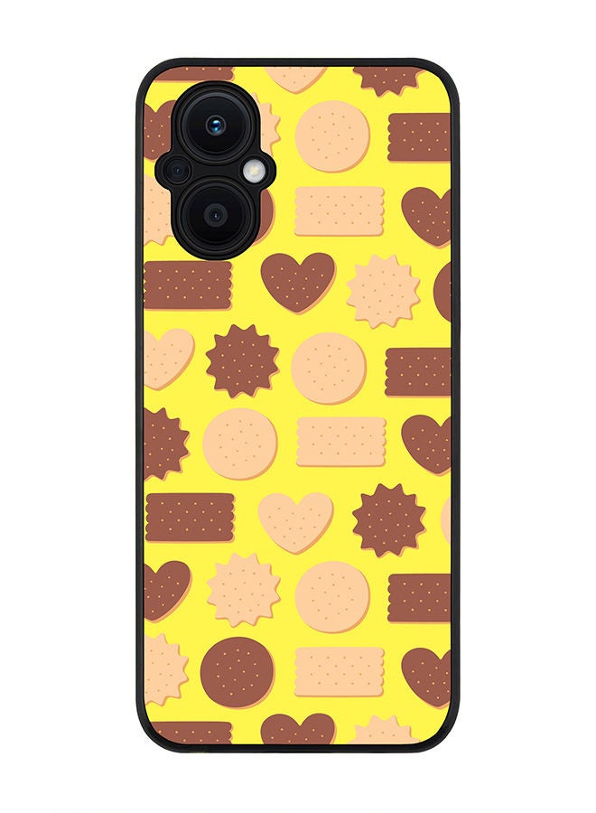 Stylizedd Rugged Black edge case for Oppo Reno7 Z  Slim fit Soft Case Flexible Rubber Edges Anti Drop TPU Gel Thin Cover - Hearty Biscuits  - Image 1