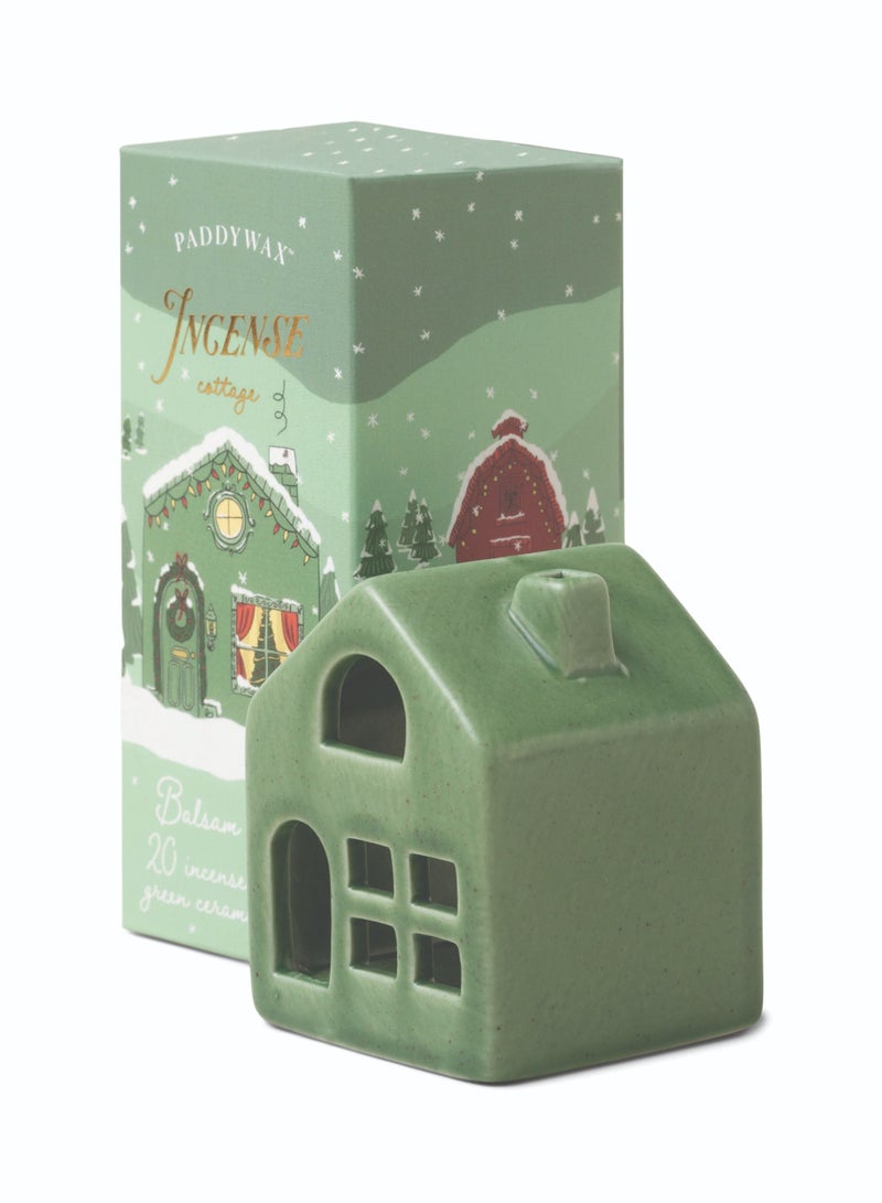 بادي واكس حاملات بخور قرية السيراميك - كوخ أخضر - بلسم وشوح - Image 2