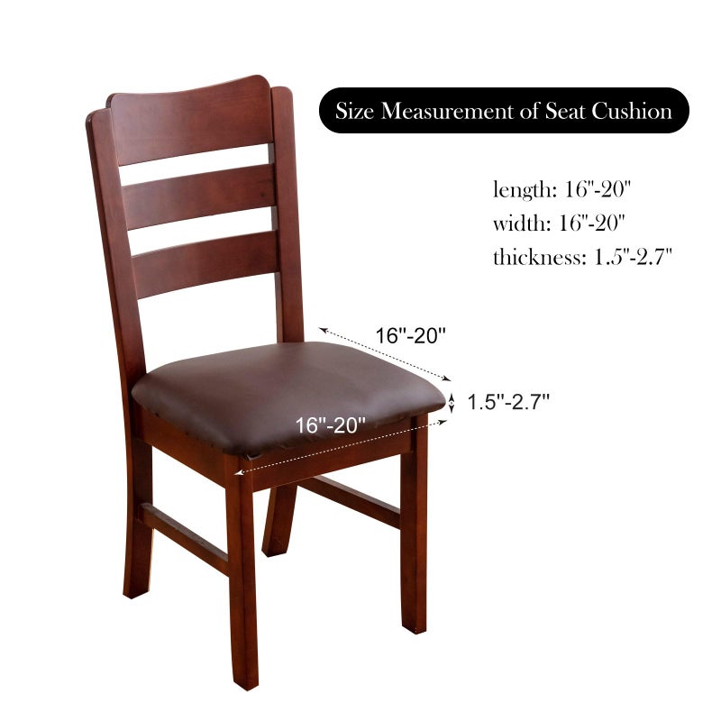 Genina Waterproof PU Leather Seat Covers for Dining Chairs,Chair Seat Covers Set of 4, Stretchable Dining Room Chair Seat Covers for Chair Protector Slipcover for Kitchen - Image 4