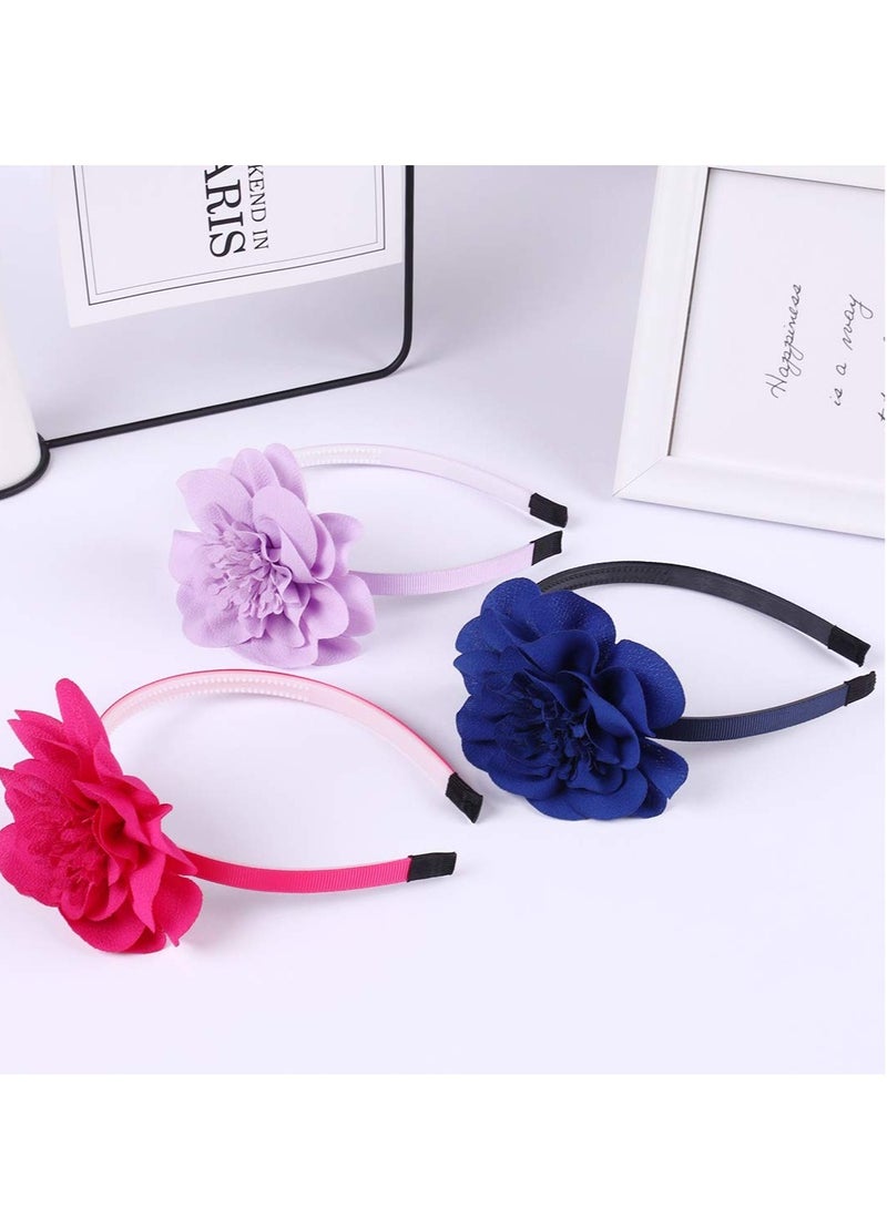 10 pcs Flower Headbands for Girls, Toddler Headbands with Chiffon Flower for Children Girls Hair Accessories, 4 Inch flower - Image 3